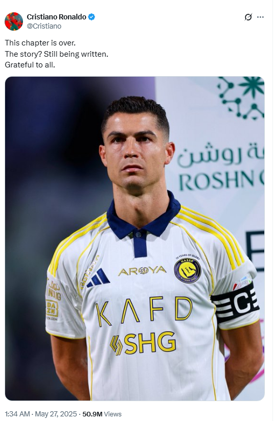 Cristiano Ronaldo Hints At Al-Nassr Exit Amid Club World Cup Speculation