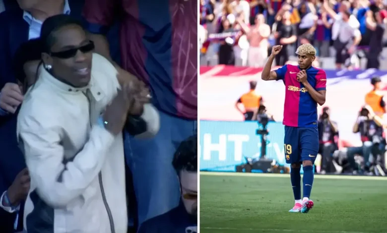 Travis Scott Celebrates Wildly As Barcelona Defeats Real Madrid In Thrilling Clash [Video]