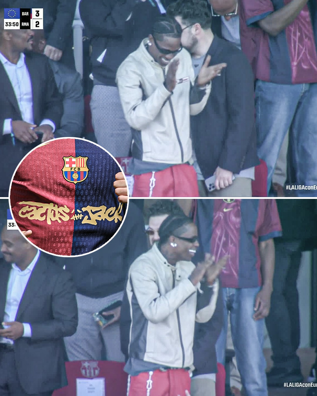 Travis Scott Celebrates Wildly As Barcelona Defeats Real Madrid In Thrilling Clash [Video]