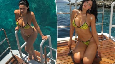 Kylie Jenner Turns Up The Heat In Greece Wearing A Neon G-String Bikini [Photos]