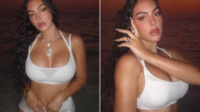 Georgina Rodríguez Shows Off Bridal-White Fitness Style With Diamond Ring