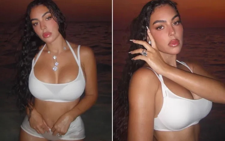 Georgina Rodríguez Shows Off Bridal-White Fitness Style With Diamond Ring Georgina Rodríguez Shows Off Bridal-White Fitness Style With Diamond Ring